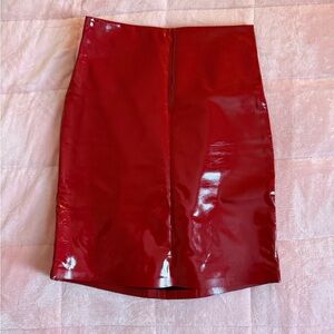 Commando Glossy Red Pencil Skirt